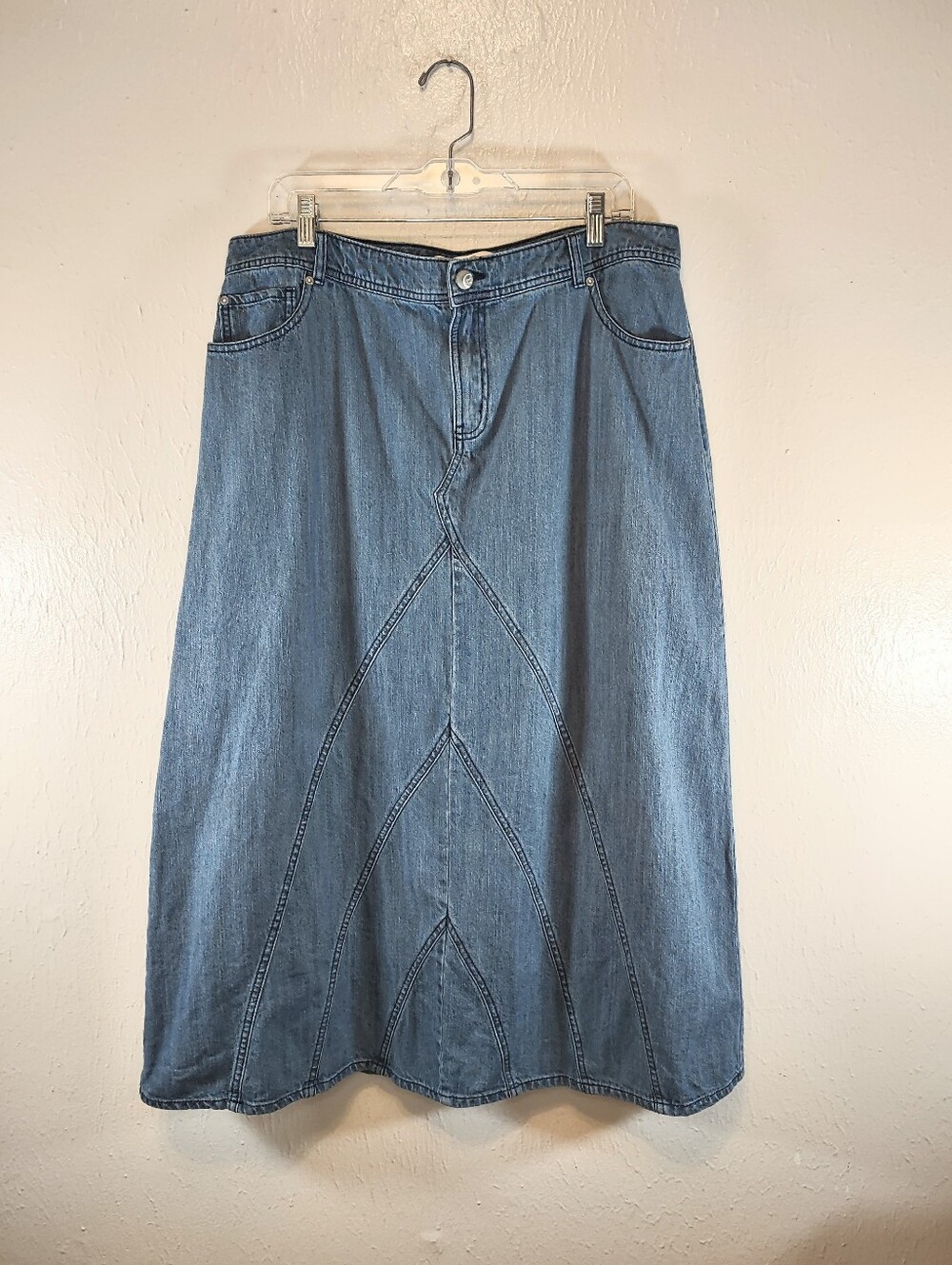 Long Denim Skirt Plus Size 16 W Est. 1946 Jean Maxi Skirt